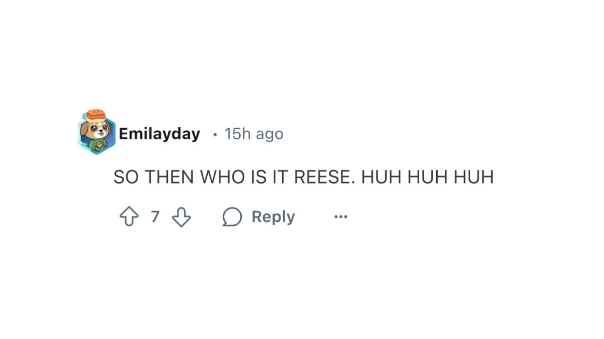 Fan comment on Reese Witherspoon (Image via @Emilayday/Reddit)