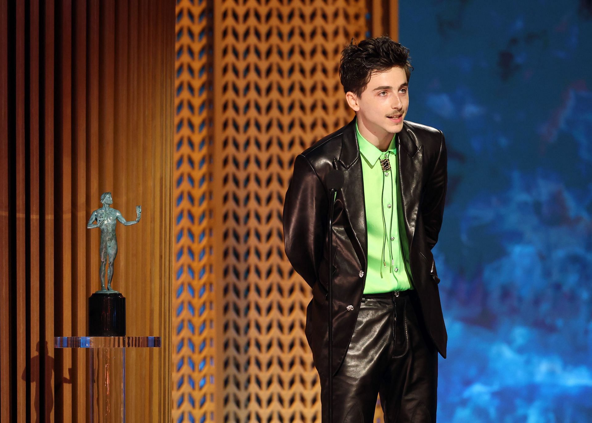 Timoth&eacute;e Chalamet&#039;s speech during the SAG Awards 2025 was met with a huge audience response (Image via Getty)