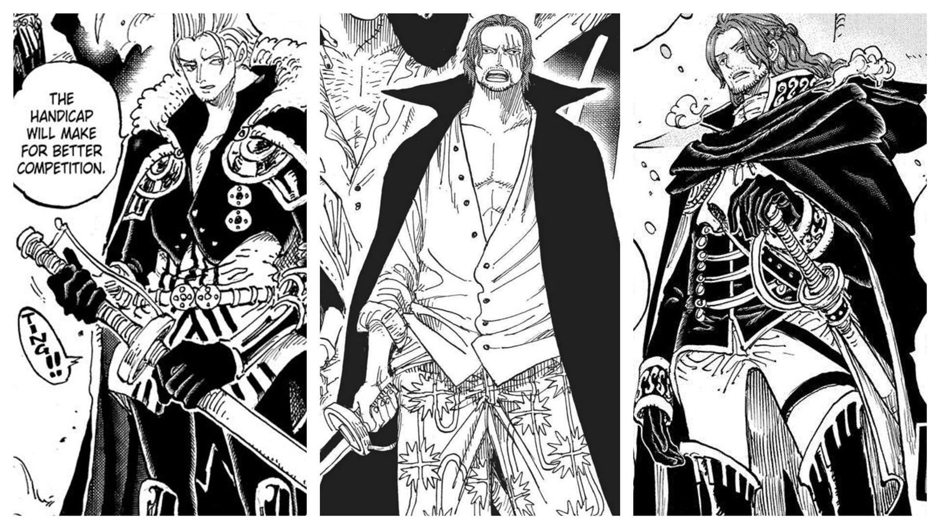 Garling, Shanks, and Shamrock as seen in the One Piece manga (Image via Shueisha)