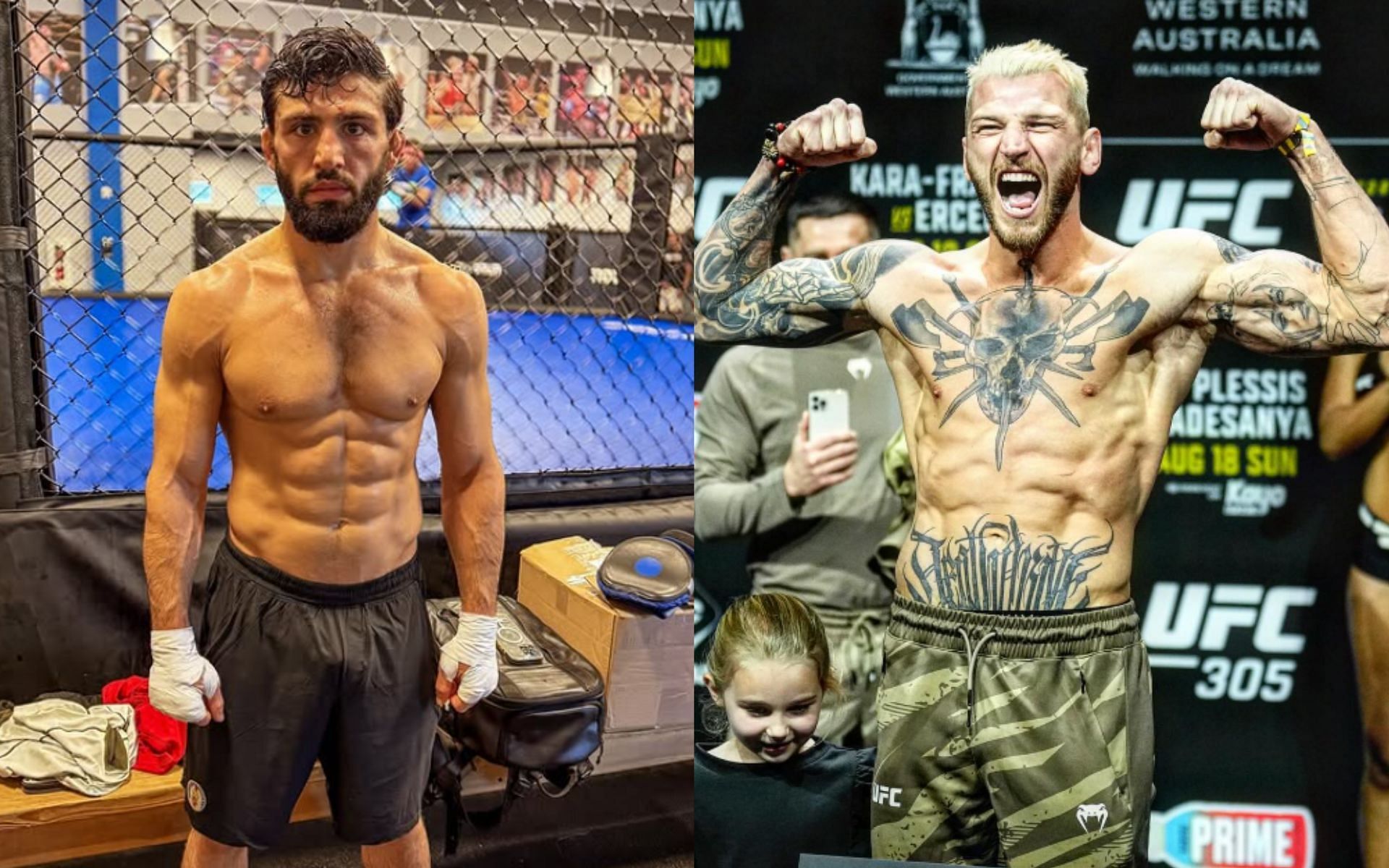 Arman Tsarukyan (left) and Dan Hooker (right) reignited their online feud. [Images courtesy: @arm_011 and @danhangman on Instagram]