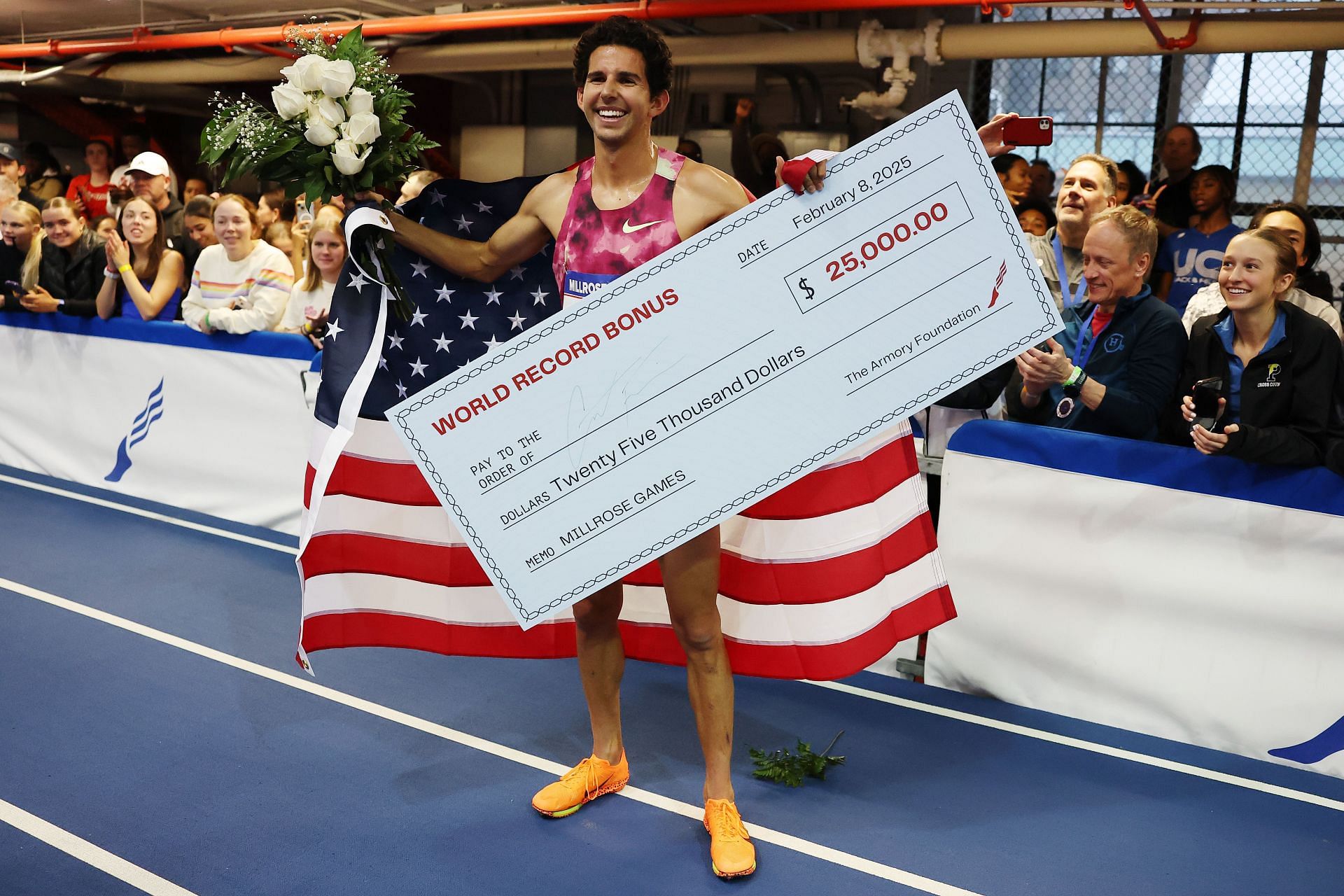 Grant Fisher of the United States during the 117th Millrose Games in New York City. (Photo by Getty Images)