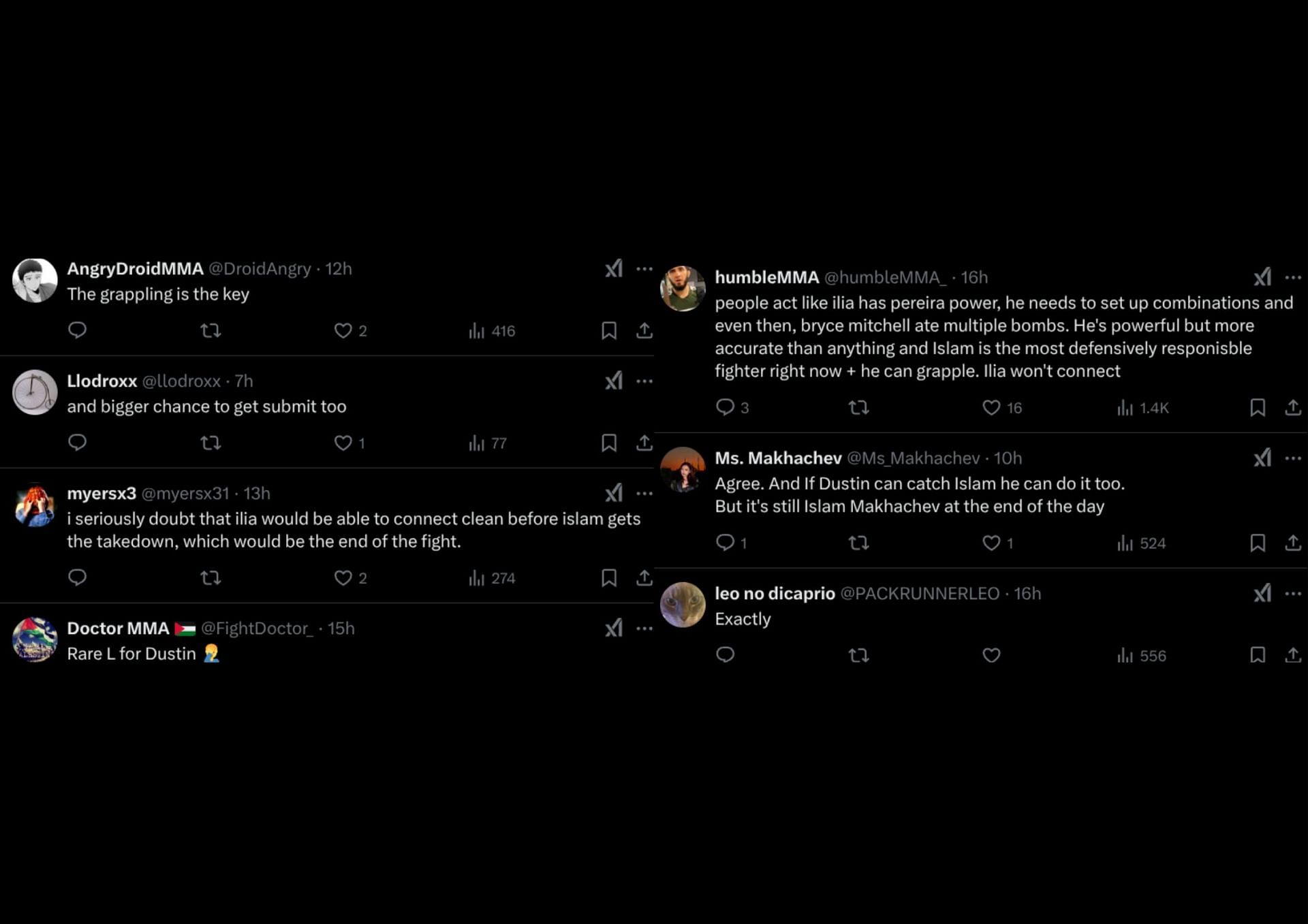 Fans flocked to the comment section to voice their point of views on Dustin Poirier&#039;s take on the possible Islam Makhachev vs Ilia Topuria bout [Screenshot Courtesy: @Home_of_Fight on X]