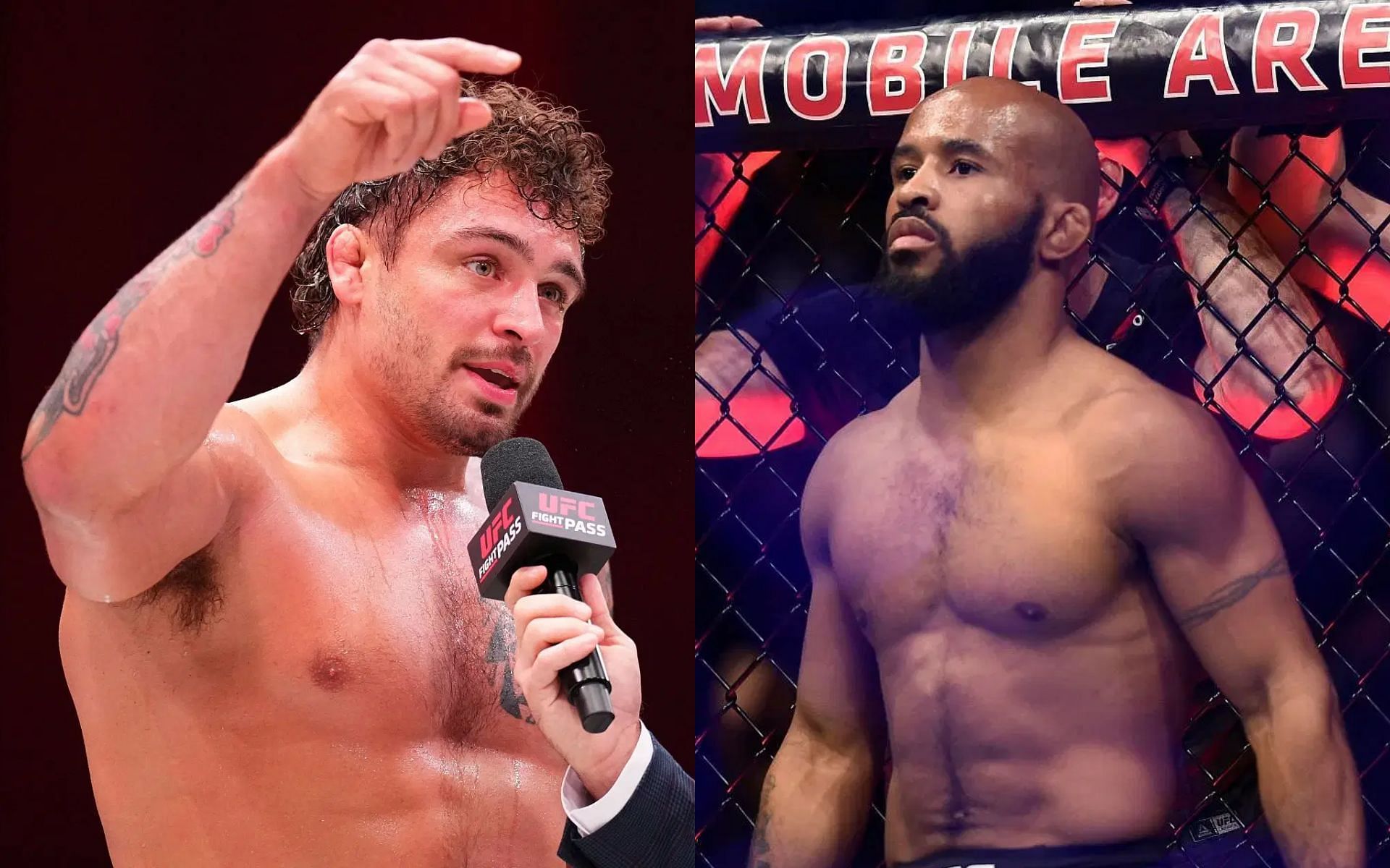 Nicky Rodriguez (left) crowns Demetrious Johnson (right) with the best submission in MMA history [Images courtesy: Getty Images]