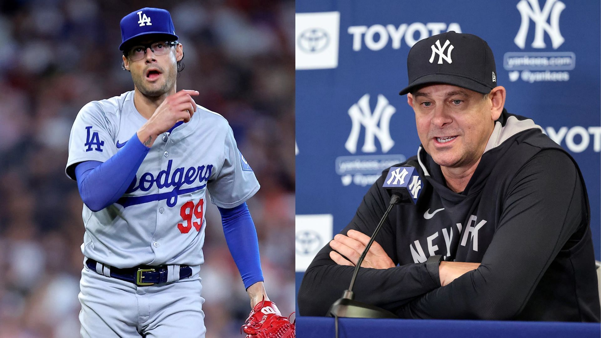 Yankees manager Aaron Boone addressed the trash talking from the Dodgers after the World Series (Photo Source: IMAGN)