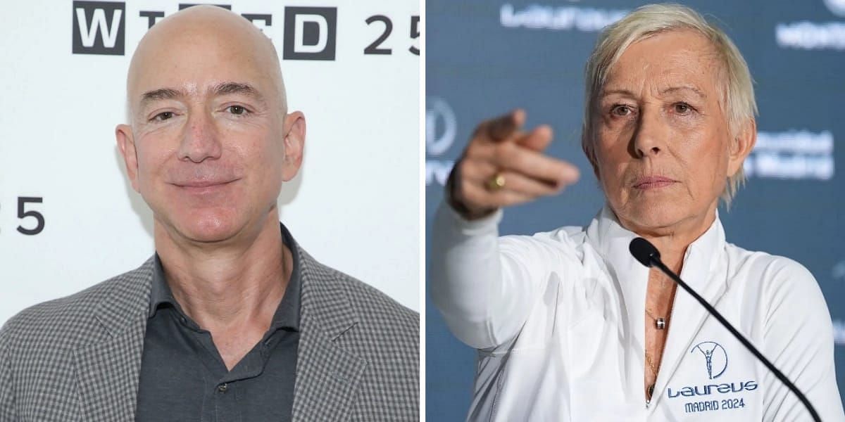 Jeff Bezos (L) &amp; Martina Navratilova (R) (Source - GETTY)