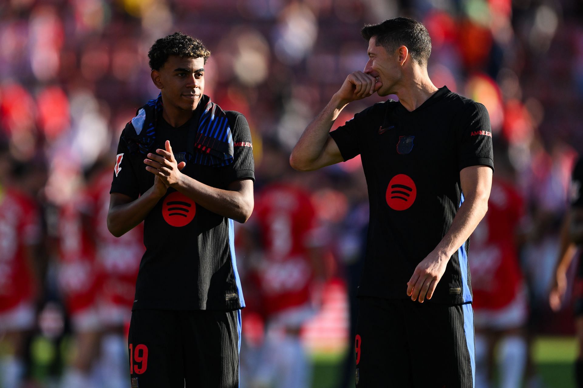 Yamal and Lewandowski (L to R) - Source: Getty