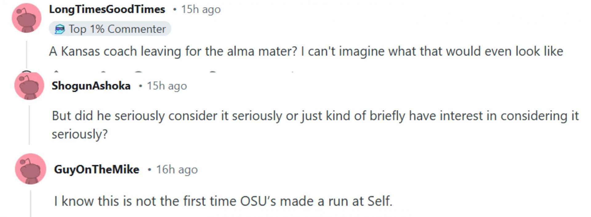 Fans reacted to Bill Self &quot;seriously considering&quot; Oklahoma State job in 2024 report. (Credit: Reddit)