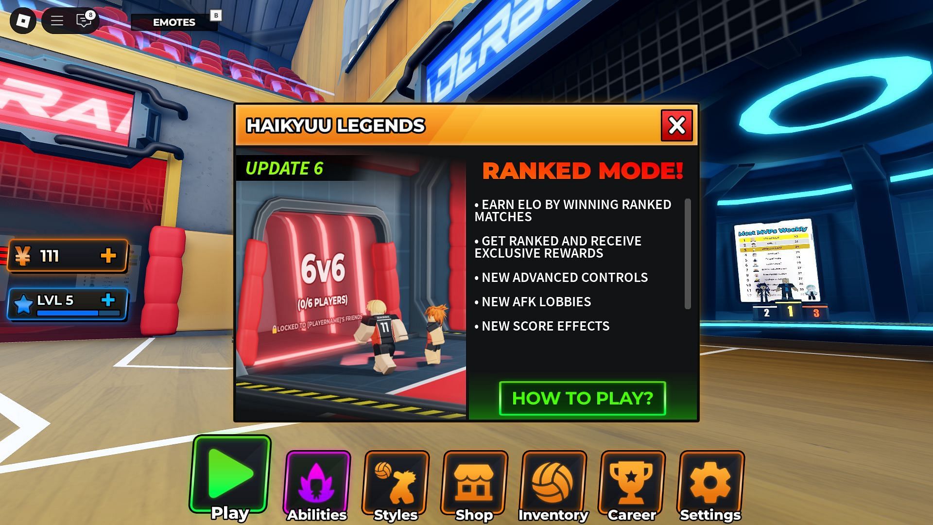 You can check out the patch note in the game too (Image via Roblox)