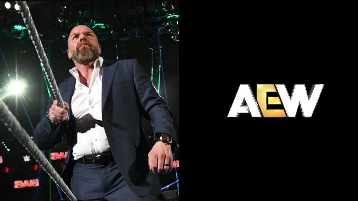 Triple H is the Head of Creative in WWE [image credits: WWE.com, AEW Facebook]