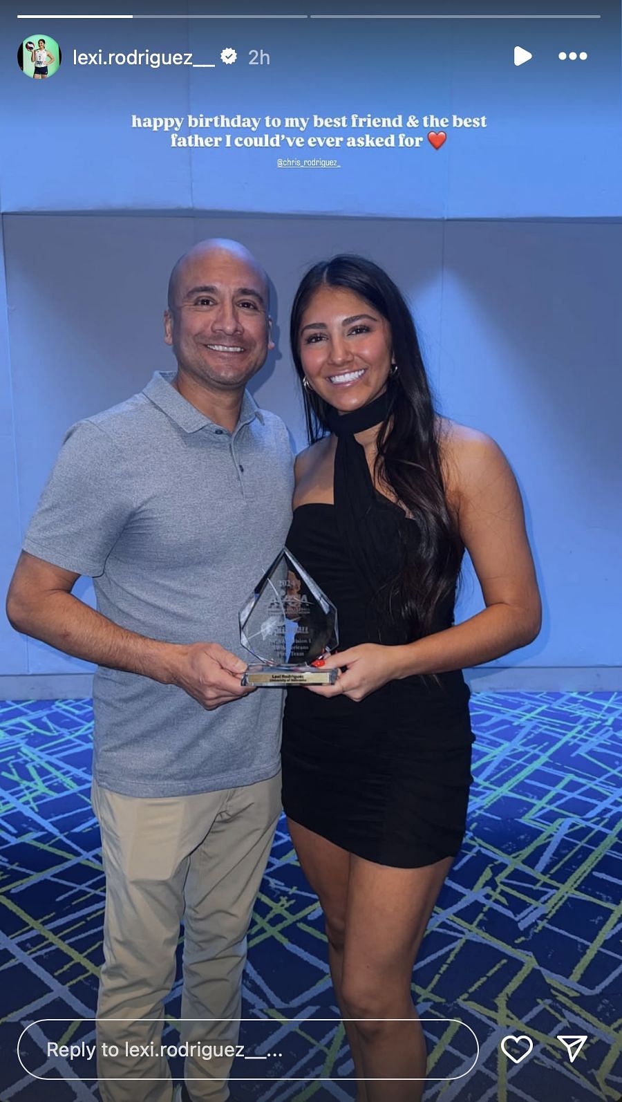 Former Nebraska Volleyball player Lexi Rodriguez and her father Chris Rodriguez