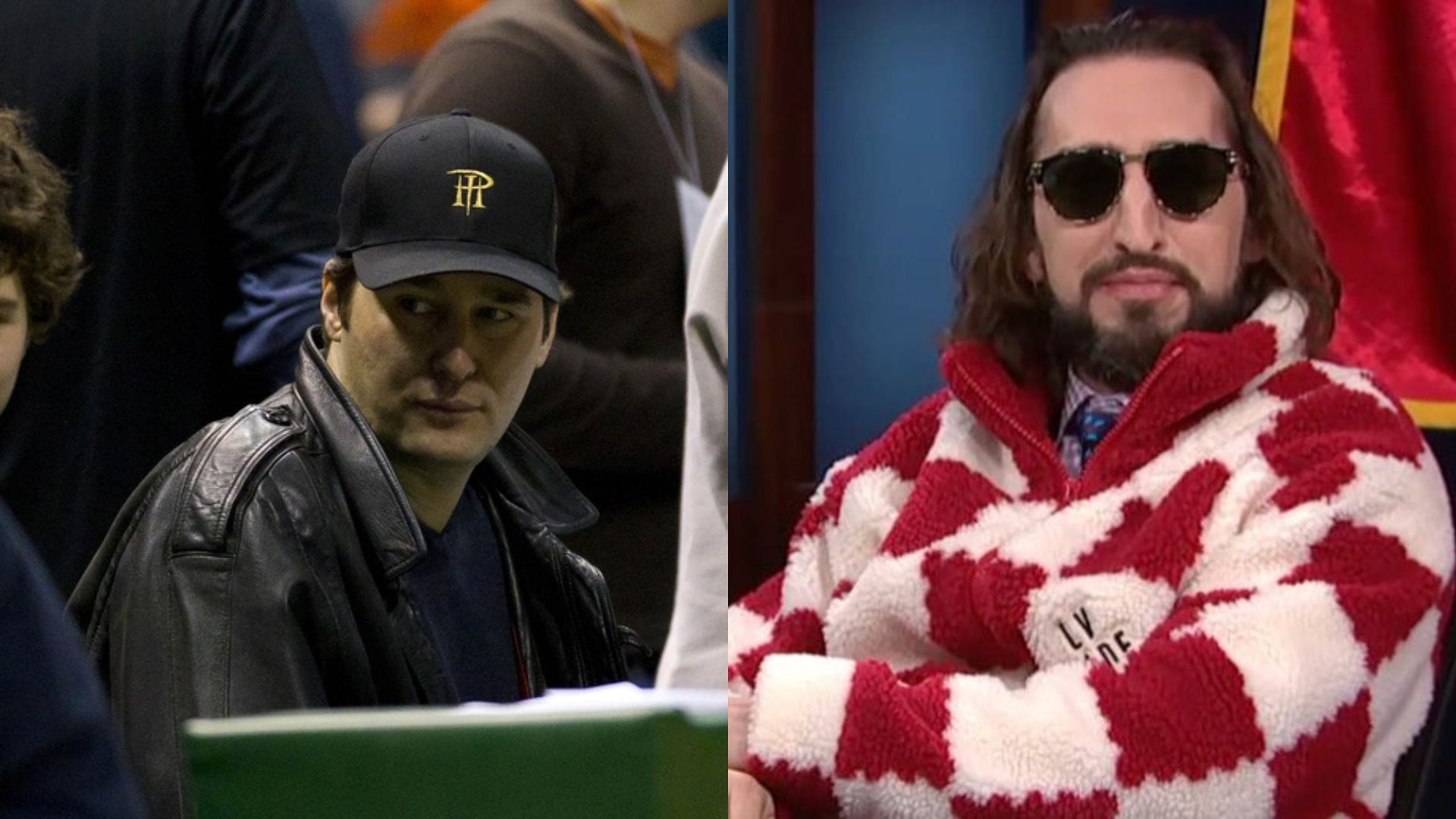 Poker player Phil Hellmuth, NBA analyst Nick Wright. Photo Credits: Imagn, Nick Wright&#039;s X account