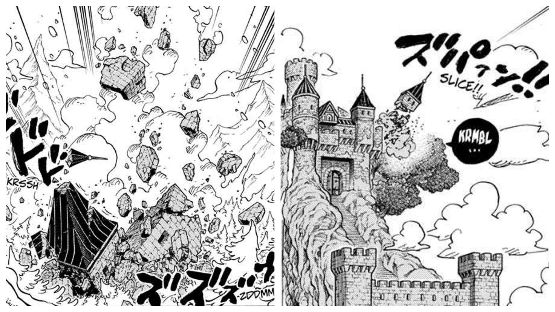 The aftereffects of Gaban's move in One Piece chapter 1140 (Image via Shueisha)