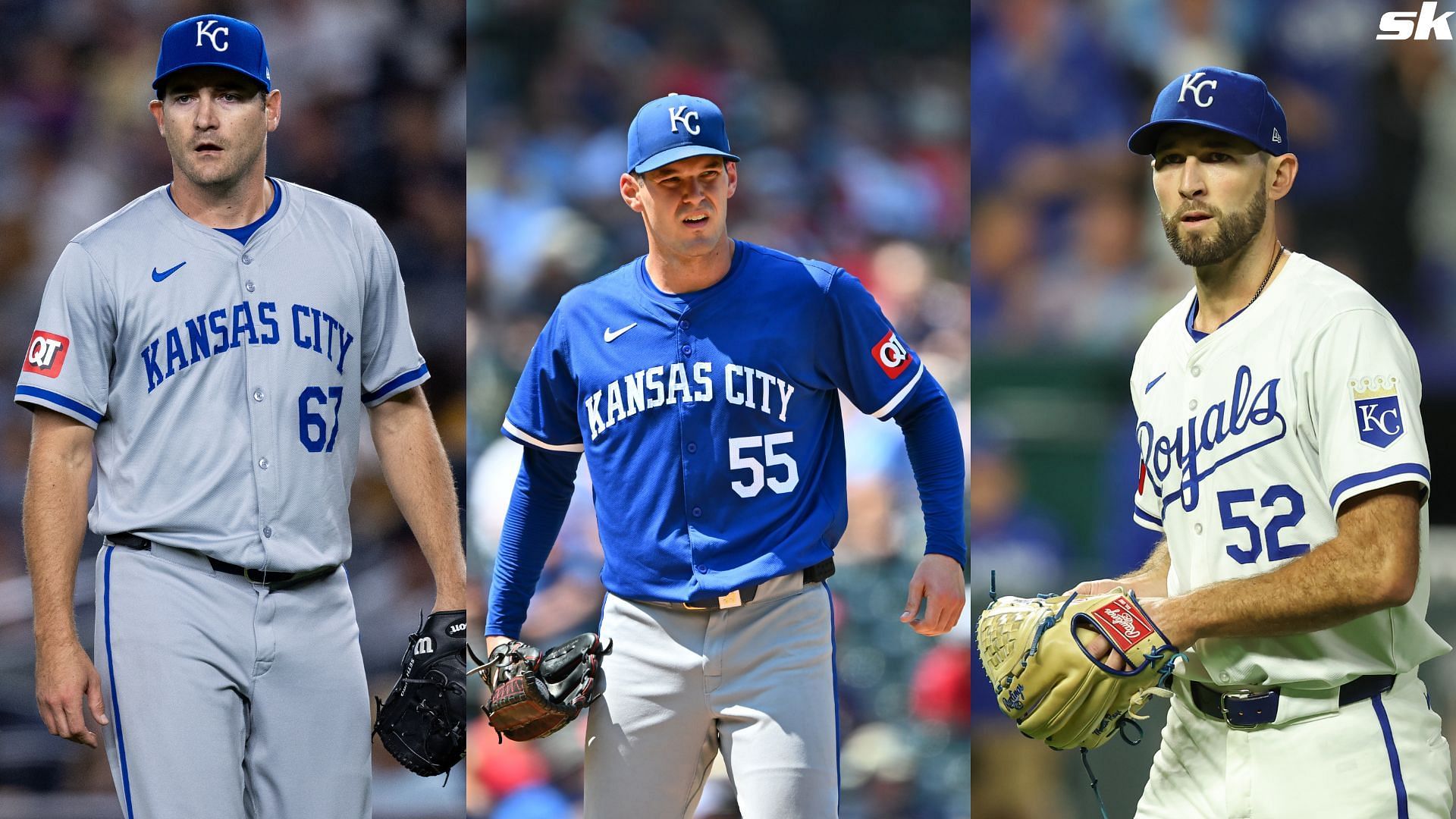 Starting pitcher Cole Ragans of the Kansas City Royals reacts after walking in a run against the Cleveland Guardians at Progressive Field (Source: Getty)