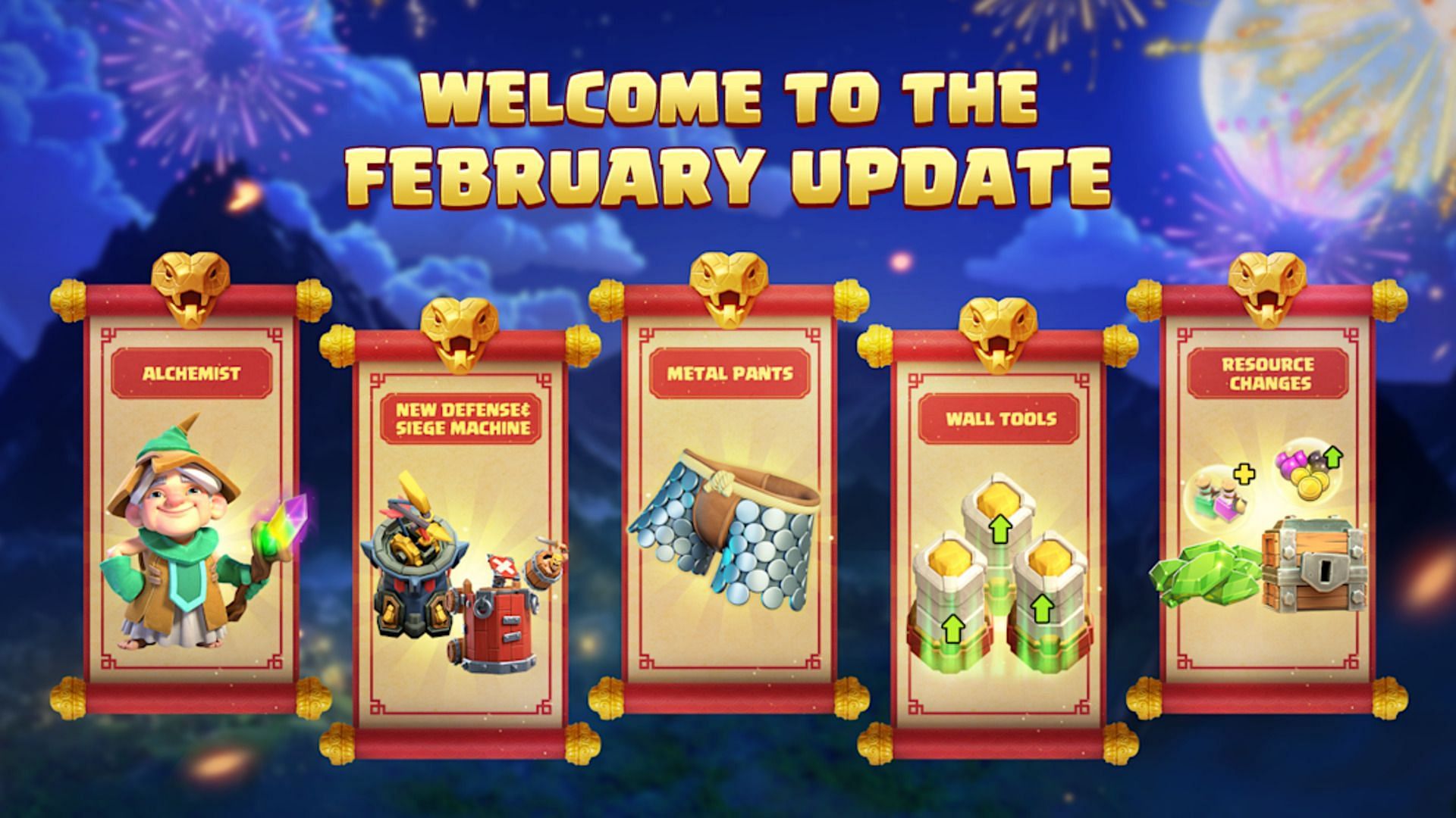 Features of Clash of Clans patch notes for February 10, 2025 (Image via Supercell)