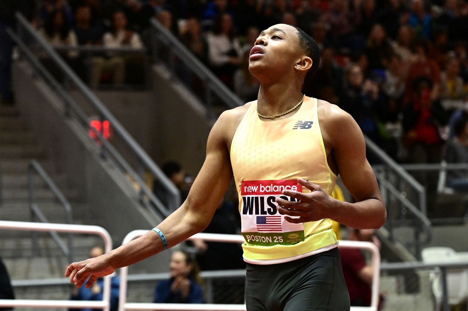 Quincy Wilson wins the men&#039;s 400m at the New Balance Indoor Grand Prix - Source: Getty