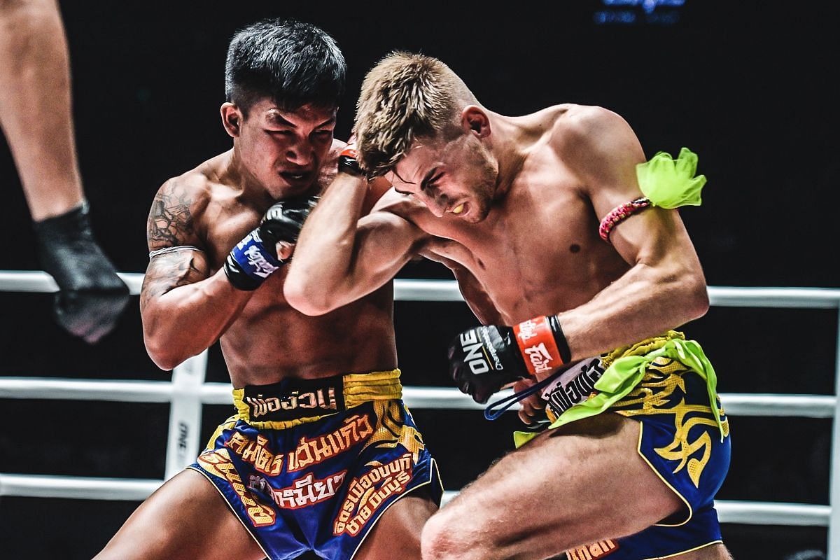 Jonathan Haggerty fighting Rodtang in August 2019. [Photo via: ONE Championship]