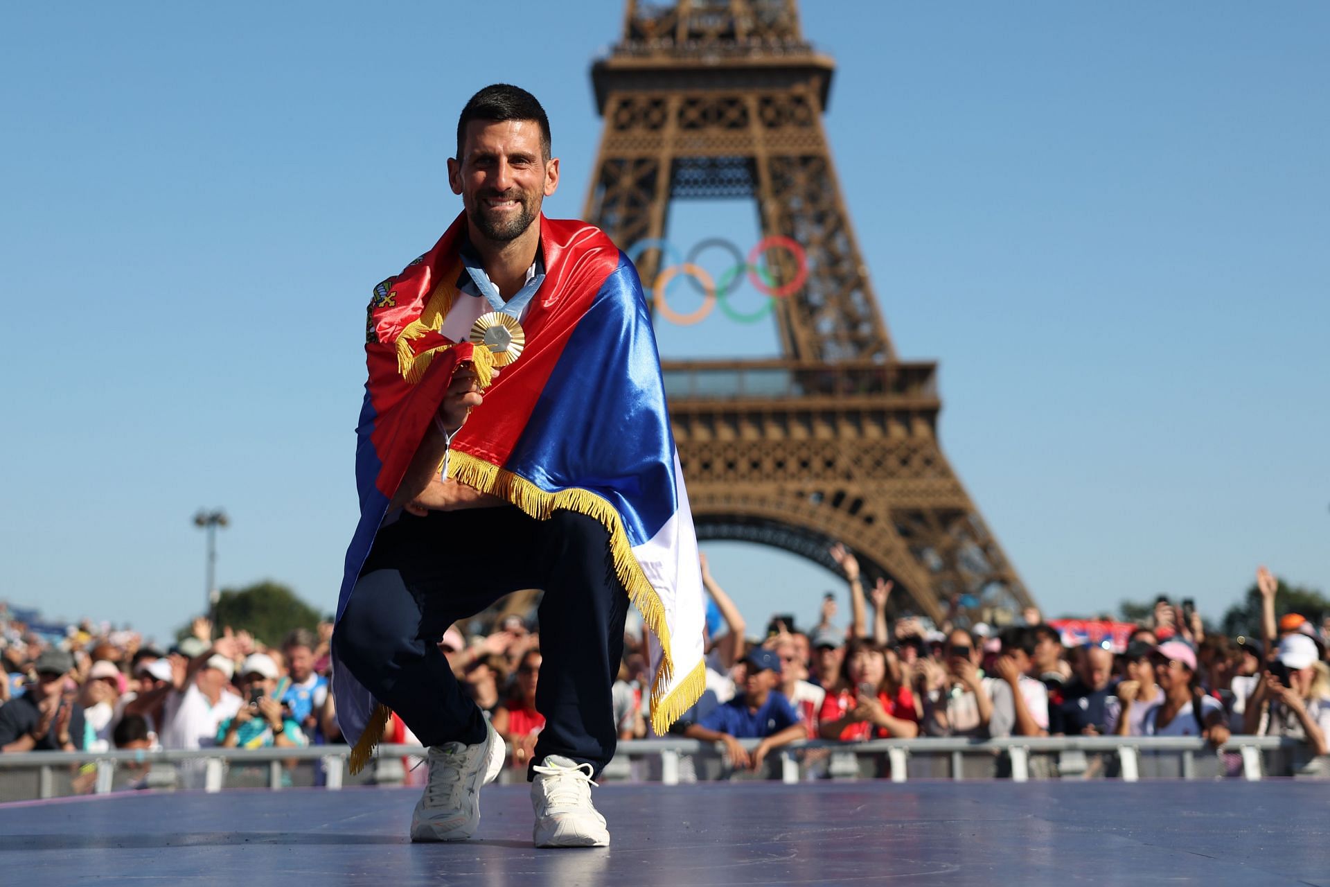 Novak Djokovic with his Olympic Gold at Paris 2024 - Source: Getty