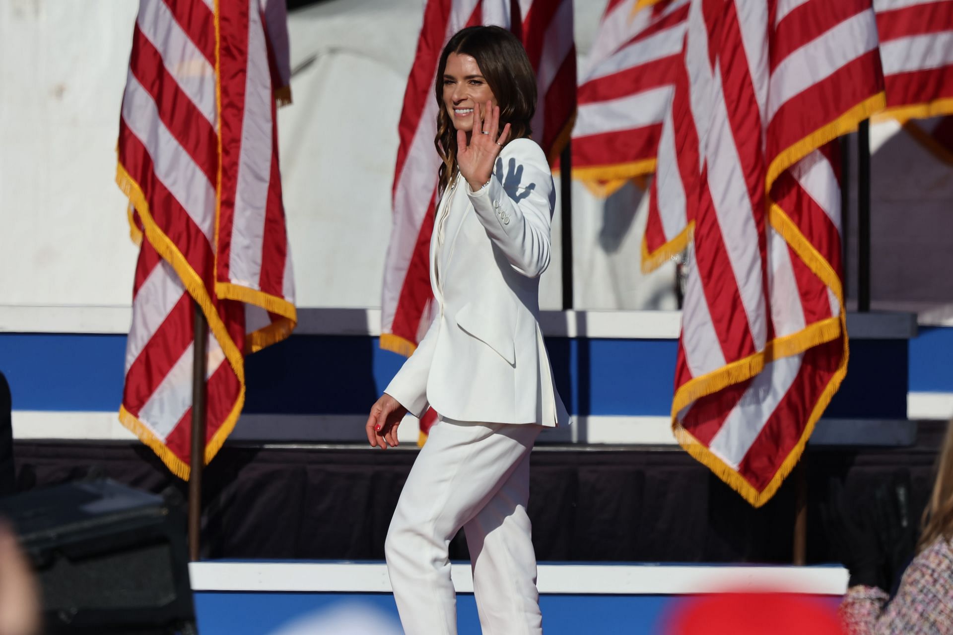 Danica Patrick at a Donald Trump rally in Pennsylvania, November 2024 - Source: Getty