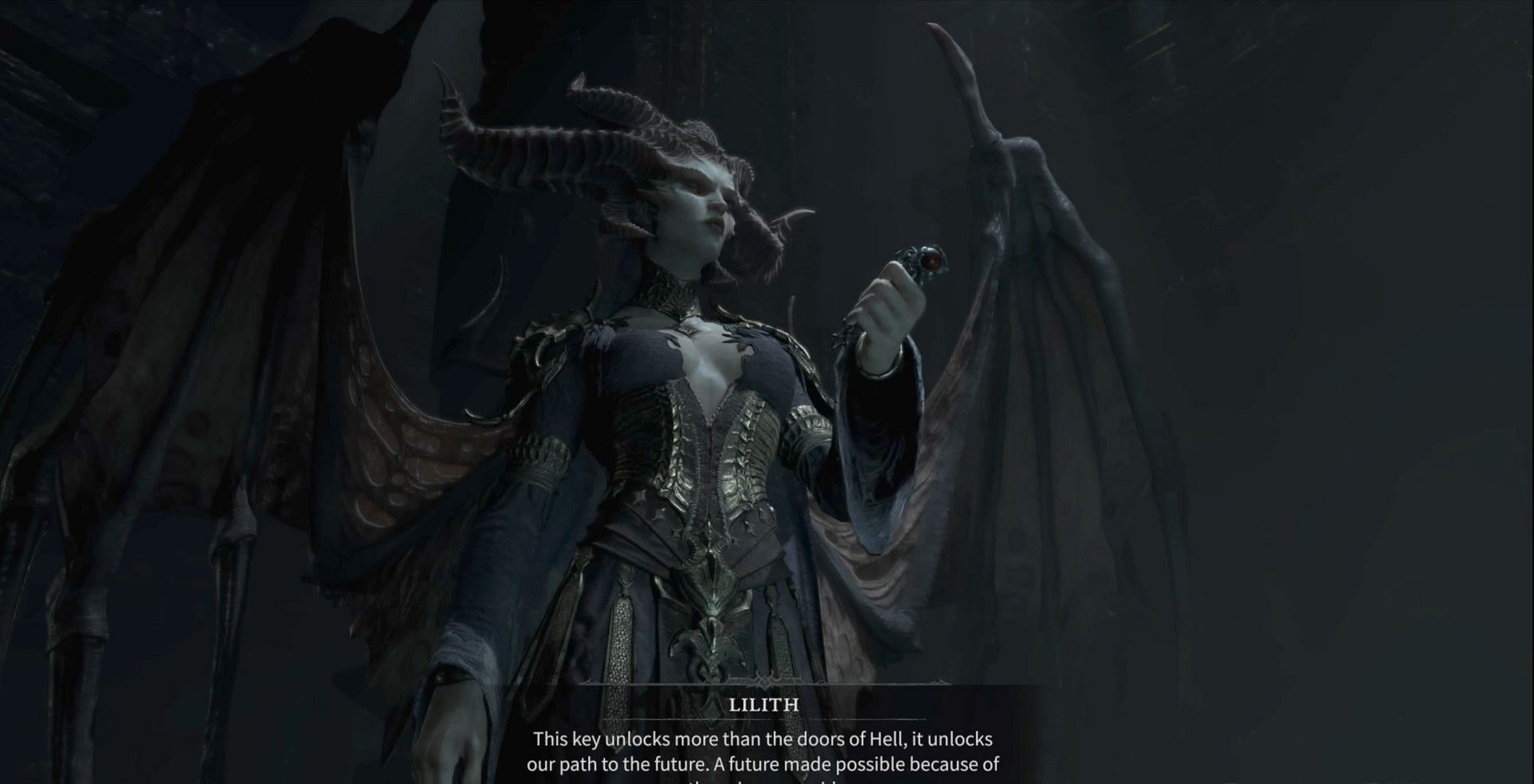 Lilith stands holding the key to the Burning hells (Image via Blizzard Entertainment)