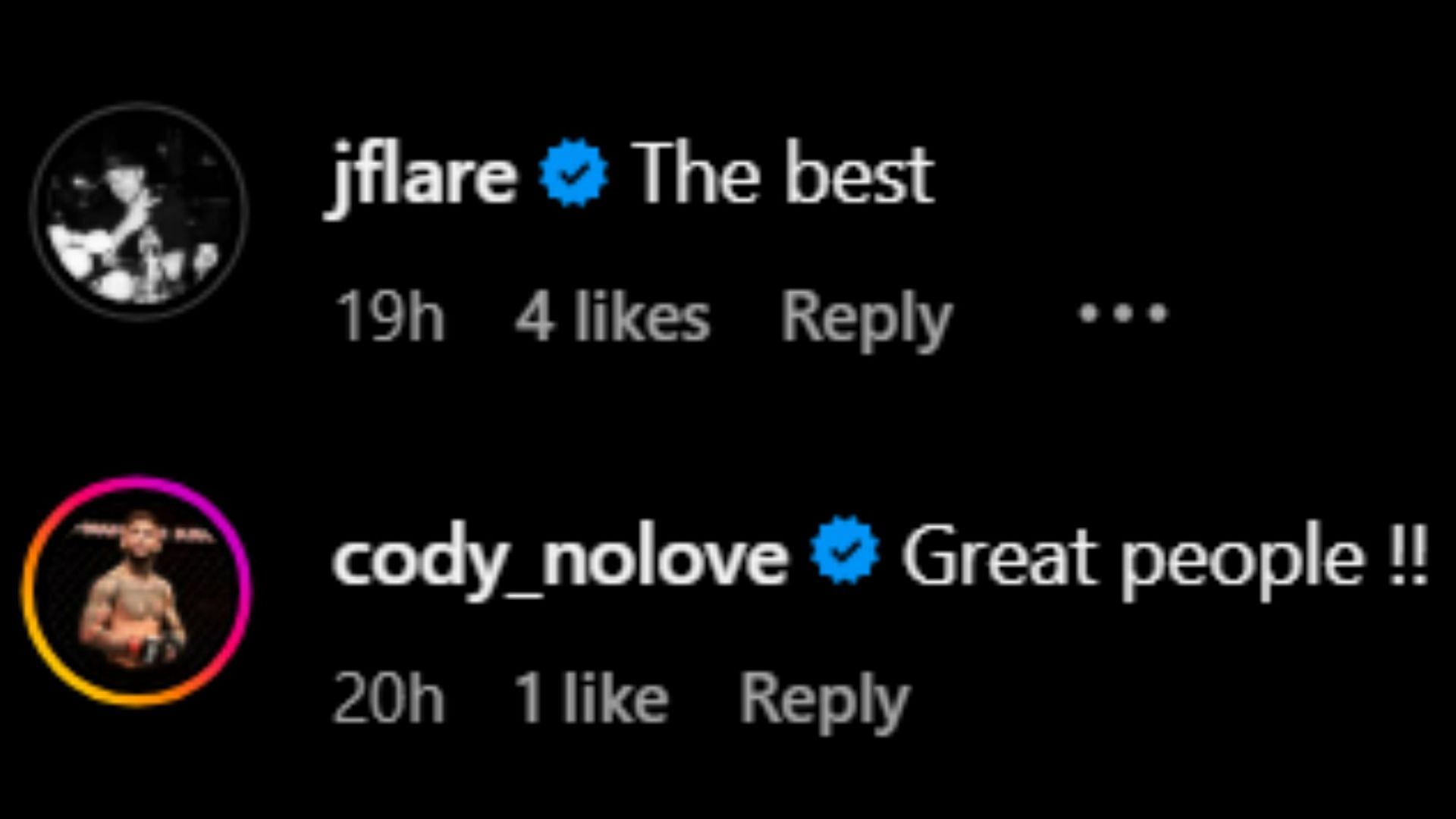 Comments of Jack Flaherty and Cody Garbrandt