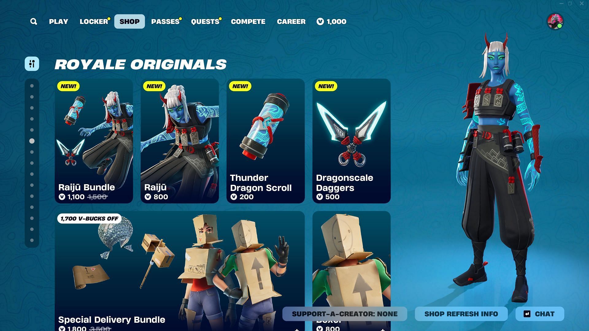 You can now purchase the Raijū skin in Fortnite (Image via Epic Games)