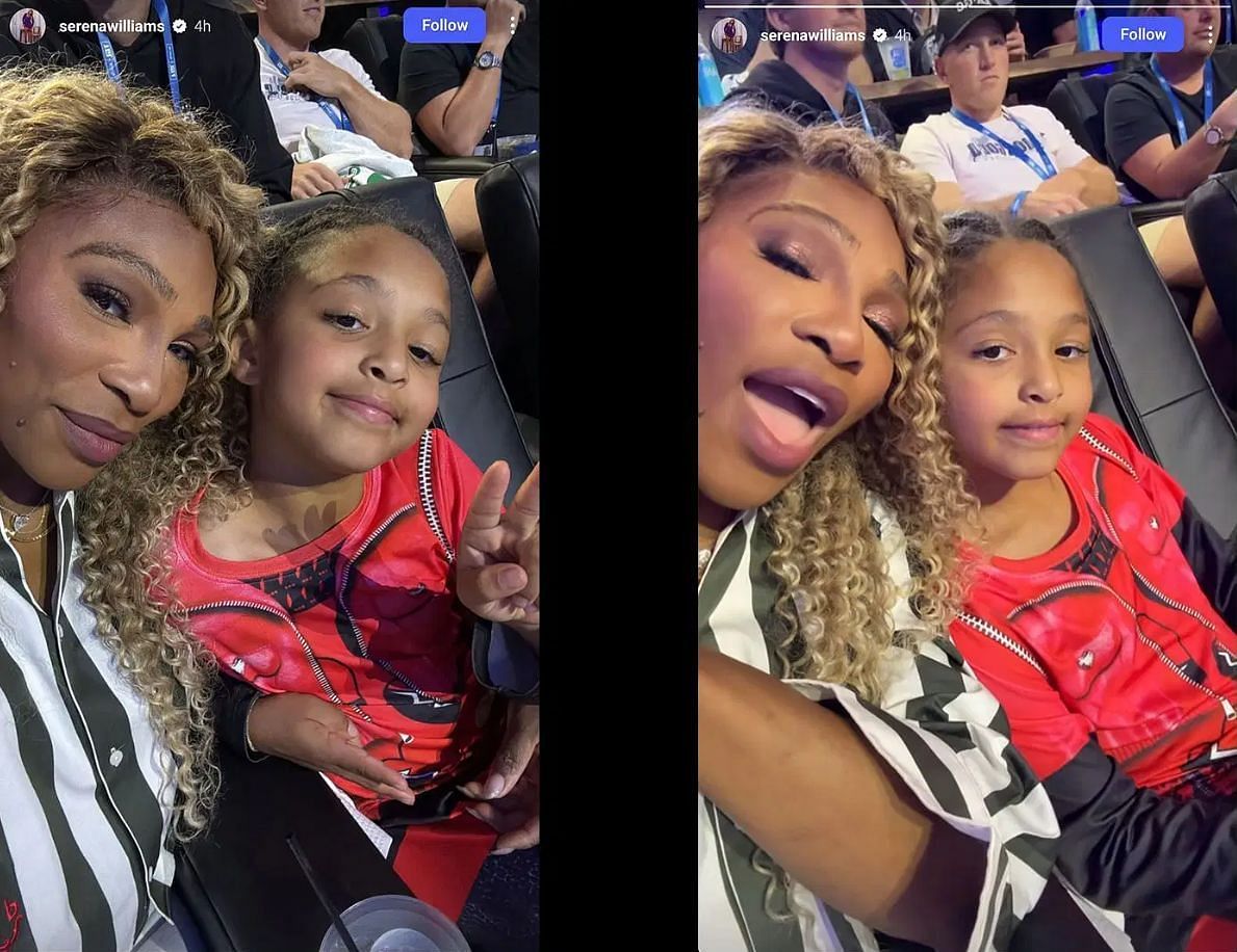 Serena Williams with daughter Olympia via her Instagram (@serenawilliams)