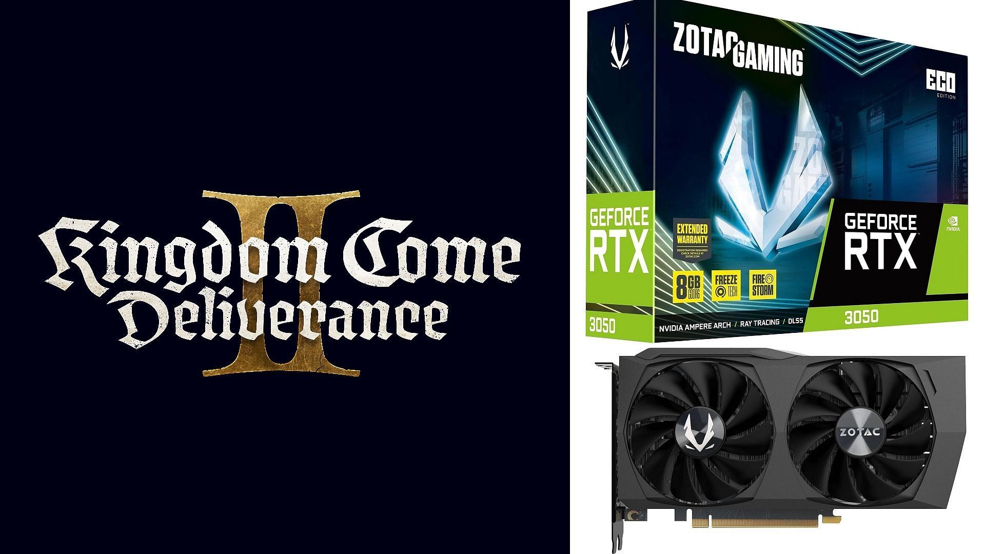 Picture of Kingdom Come: Deliverance 2 and Zotac RTX 3050 8GB