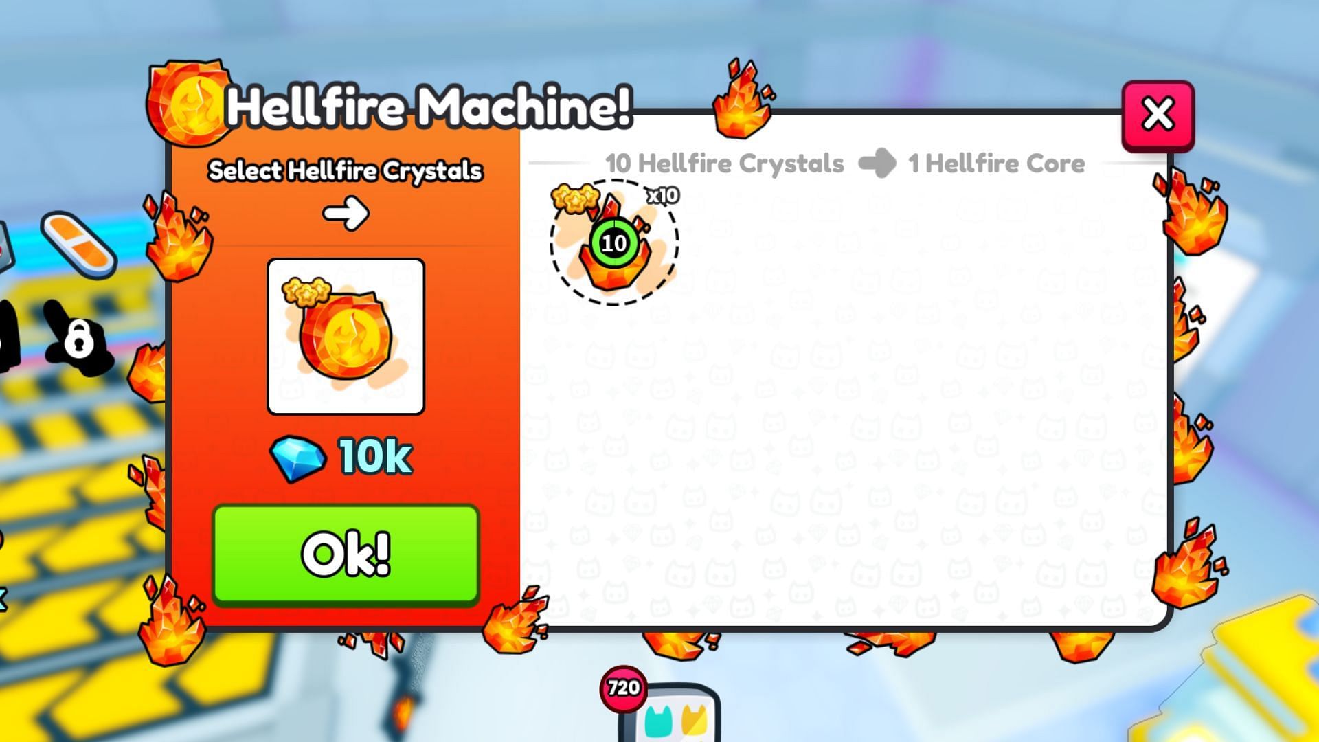 Using a Hellfire Core gives you Hellfire Gifts that might have these tokens (Image via Roblox)