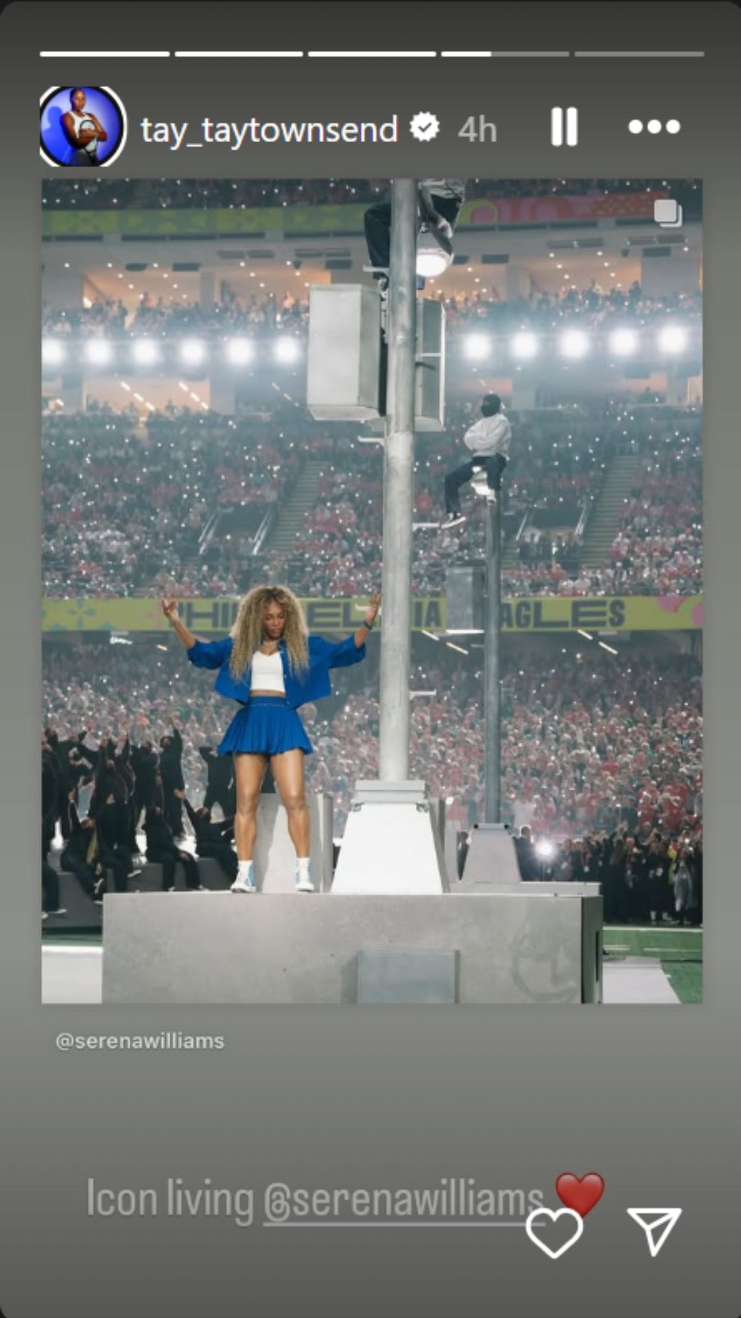 Taylor Townsend's Instagram Story (Image: Instagram @tay_taytownsend)