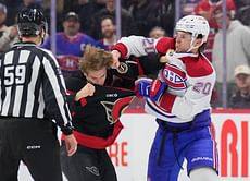 Must Watch: Juraj Slafkovsky and Ridly Greig chuck knuckles in spirited fight during Habs-Sens showdown