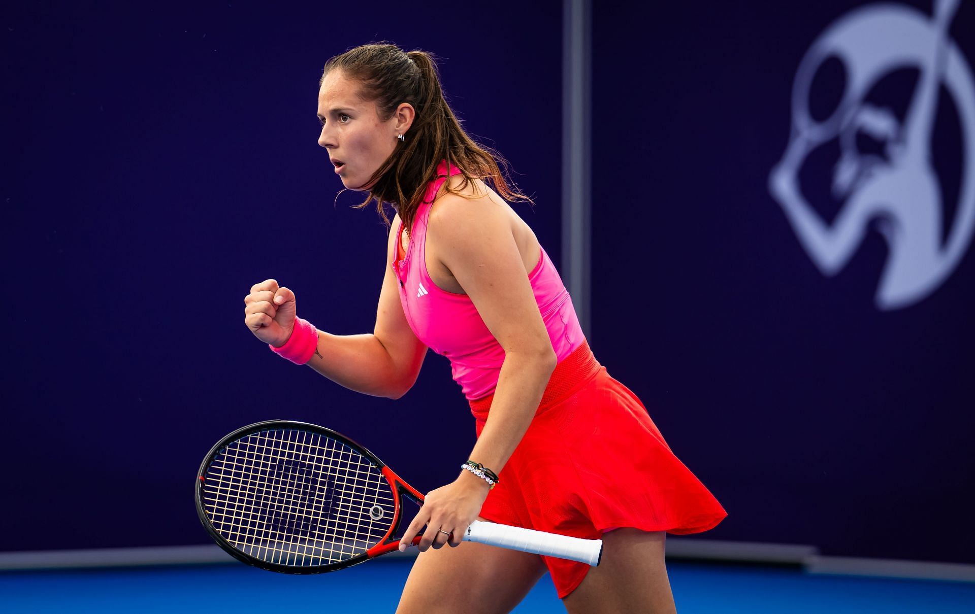 Daria Kasatkina reacts while playing against Jessica Pegula in the third round of the Qatar TotalEnergies Open - Source: Getty