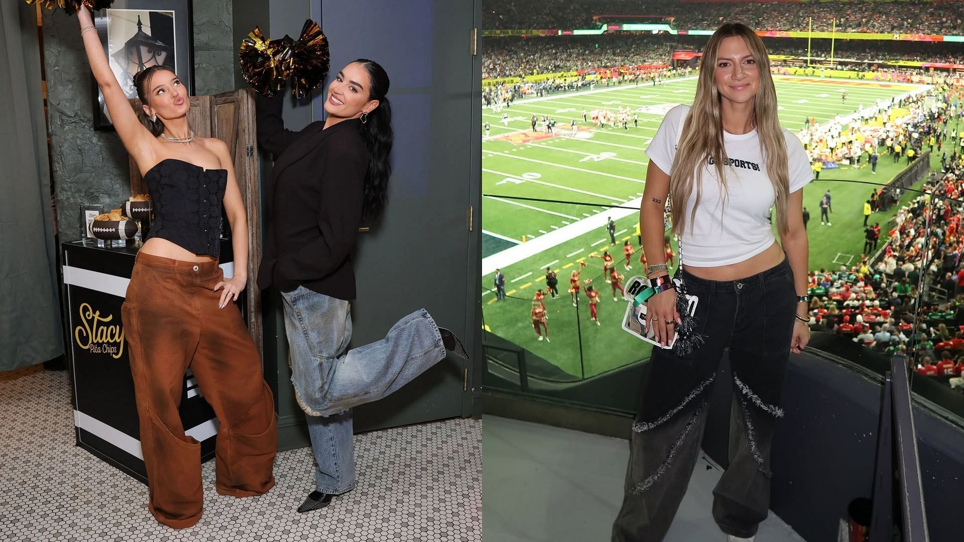 Claire Kittle, Kristin Juszczyk, and Allison Kuck party during Super Bowl LIX week in New Orleans