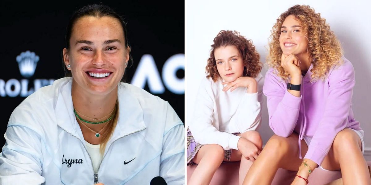 Aryna Sabalenka with her sister Tonechka. Credit: Getty and Instagram