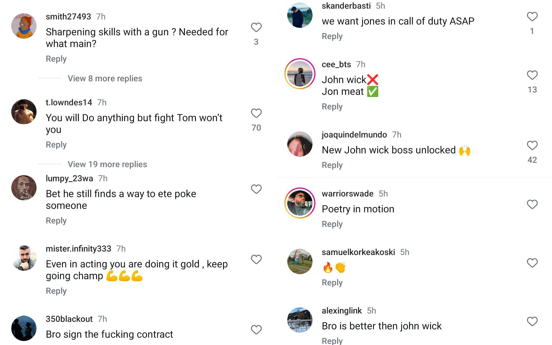 Fan reactions. [Screenshots courtesy: @jonnybones on Instagram]