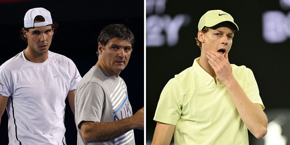 Rafael Nadal and Toni Nadal; Jannik Sinner - Source: Getty