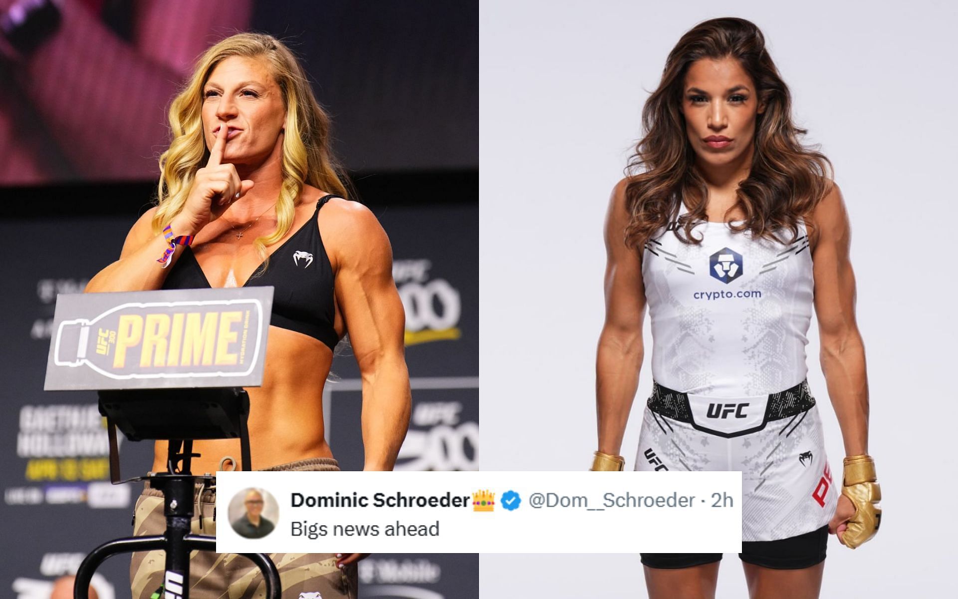 Fans react to Kayla Harrison (left) squaring off against Julianna Pena (right). [Images courtesy: @kaylaharrisonofficial and @venezuelanvixen on Instagram]