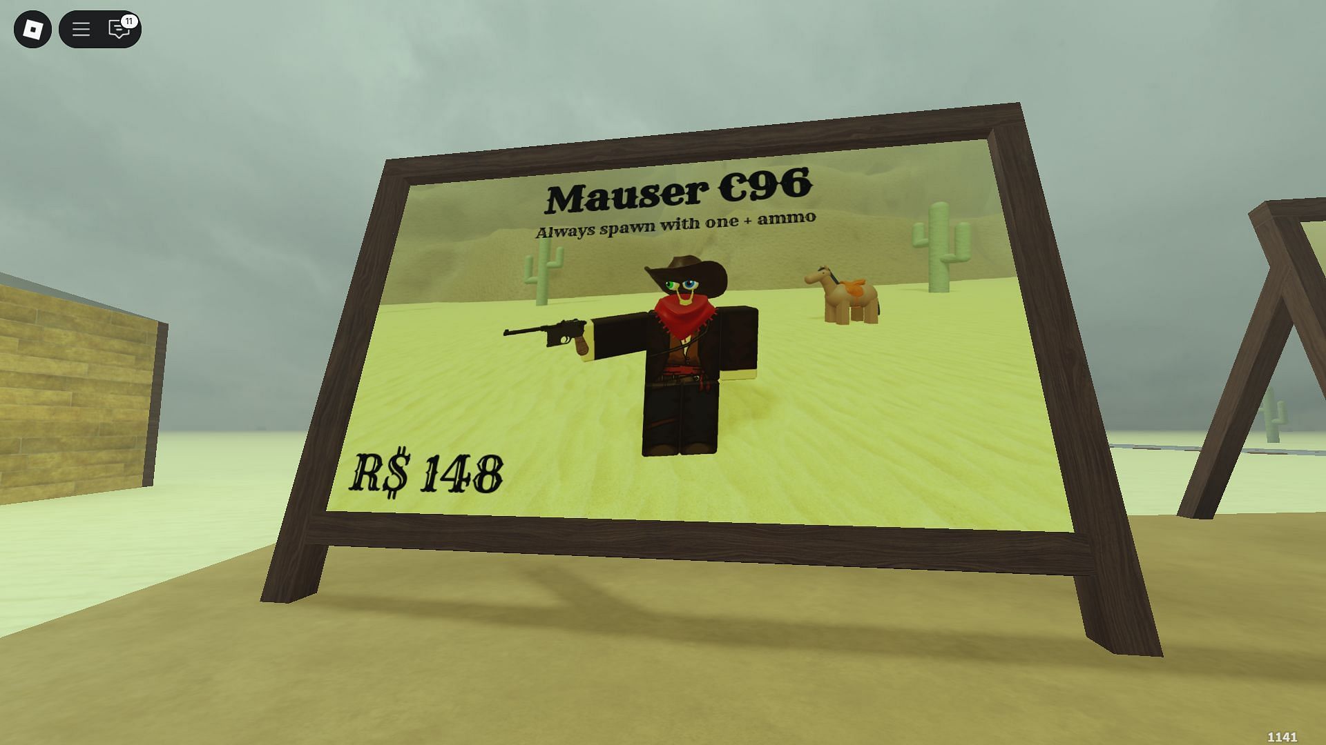 Get Mauser C96 in the lobby using Robux (Image via Roblox)