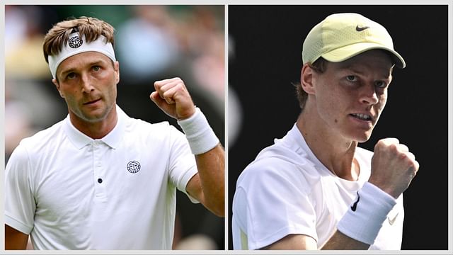 Liam Broady and Jannik Sinner. (Image credits: Getty)