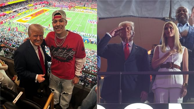 SPOTTED: Patrick Mahomes' brother Jackson poses with POTUS Donald Trump at Super Bowl LIX