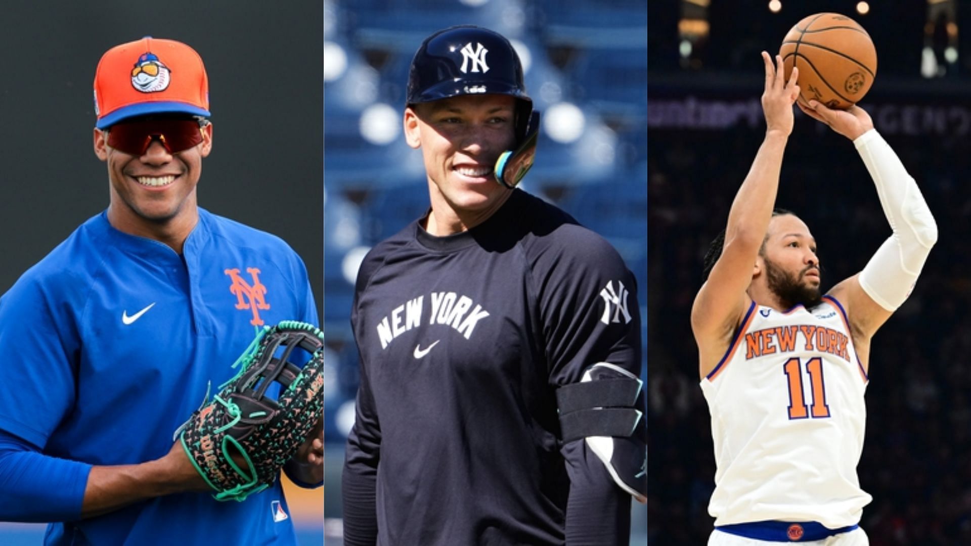 New York Mets Slugger Juan Soto, New York Yankees Slugger Aaron Judge, &amp; New York Knicks Guard Jalen Brunson