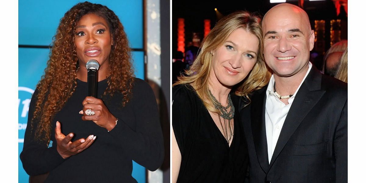 Serena Williams (L); Andre Agassi and Steffi Graf (R) (Image Source: Getty)