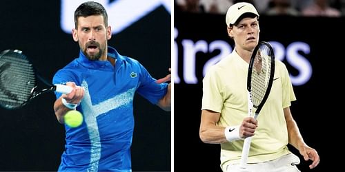 Novak Djokovic (L) & Jannik Sinner (R) [Image Source: Getty Images]