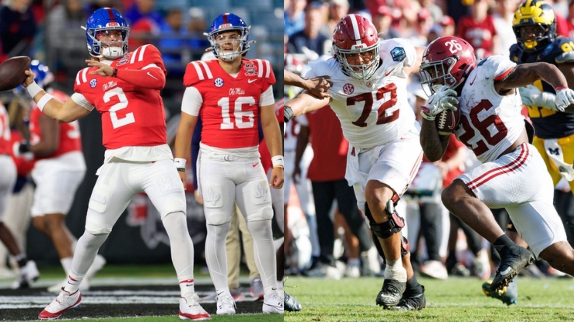 The Alabama Crimsn Tide &amp; Ole Miss Rebels teams 