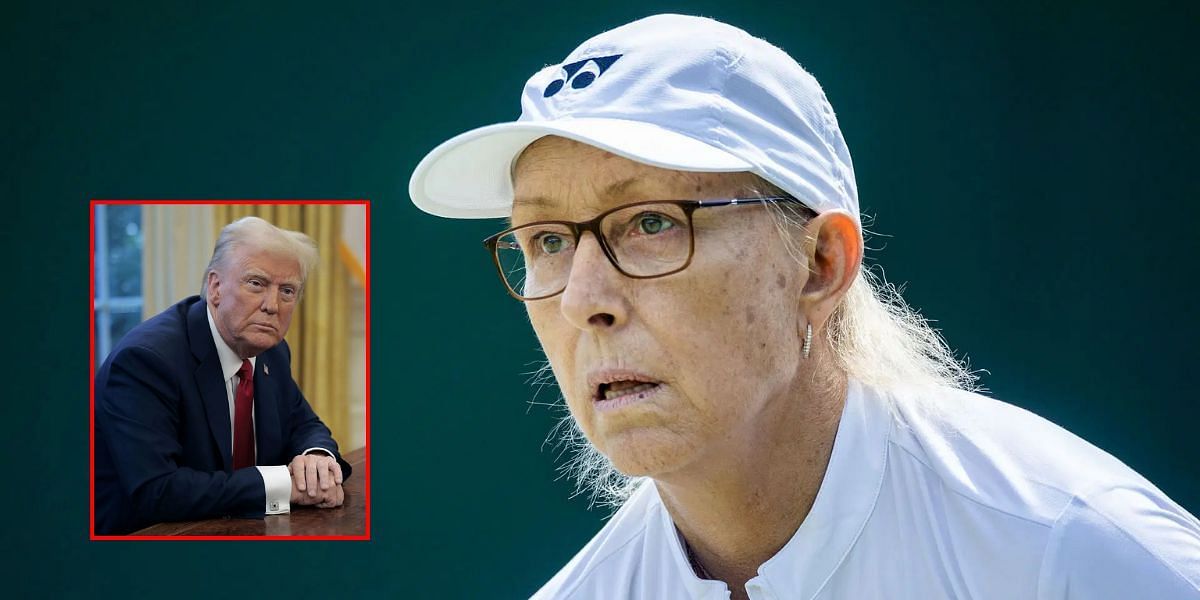 Martina Navratilova, Donald Trump (inset) (Images via GETTY)