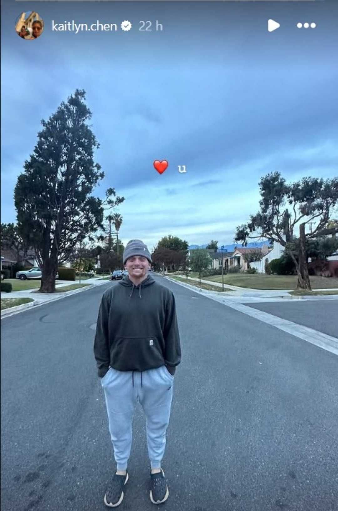 Kaitlyn Chen&#039;s social media post on Valentine&#039;s Day. (Instagram)