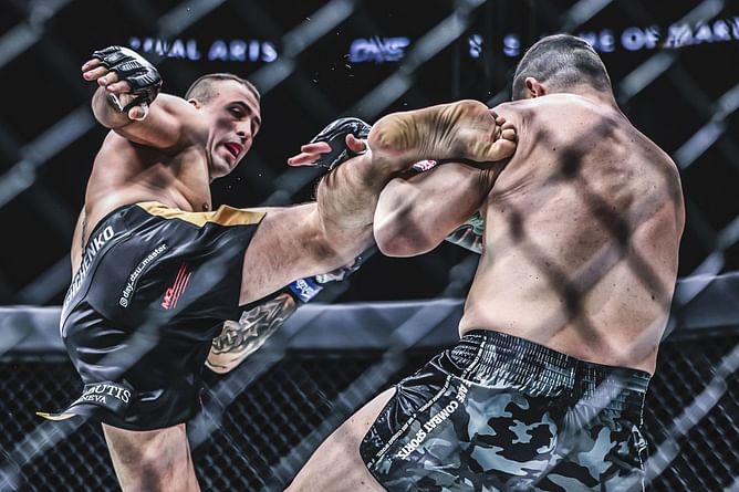 WATCH: Heavyweight monster Kirill Grishenko goes chopping in brutal leg kick knockout of Mauro Cerilli at ONE 171