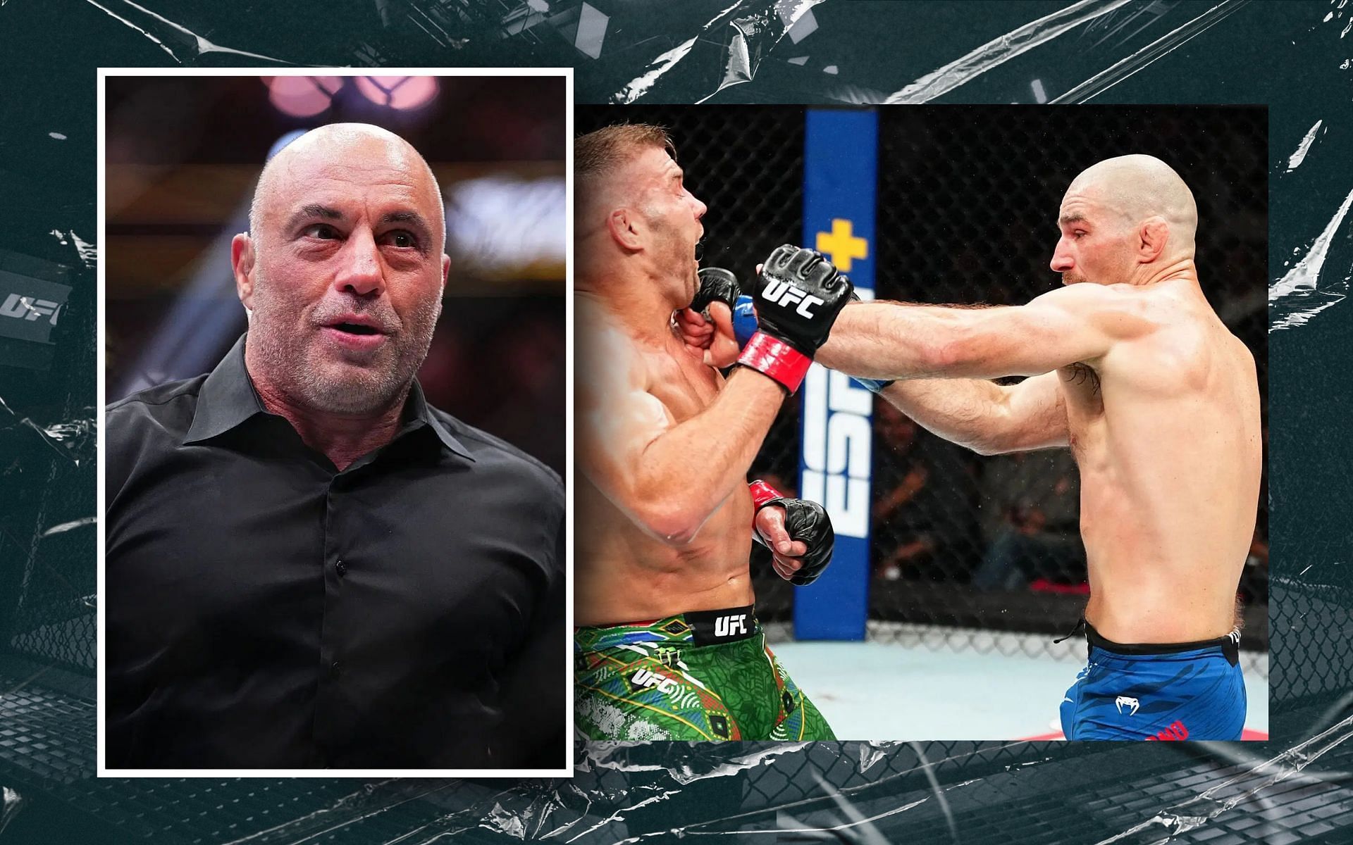 Joe Rogan (inset) and other react to UFC 312 main event. [Images courtesy: Getty Images]