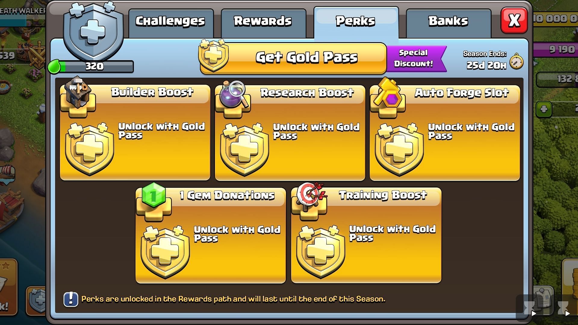 All perks of the COC Gold Pass for February 2025 (Image via Supercell)