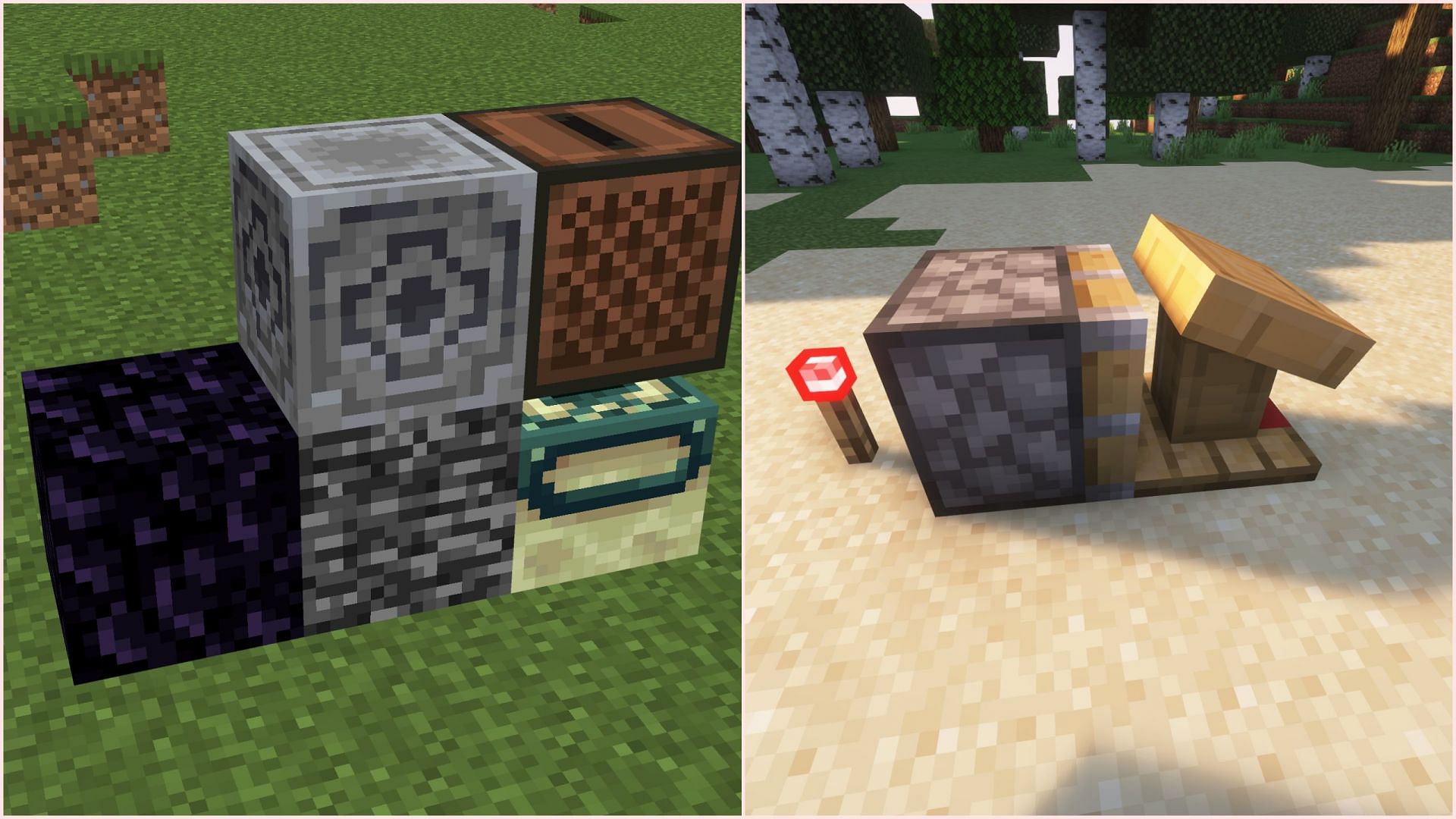 There are several blocks that cannot be moved by any means (Image via Sportskeeda Gaming/Mojang)