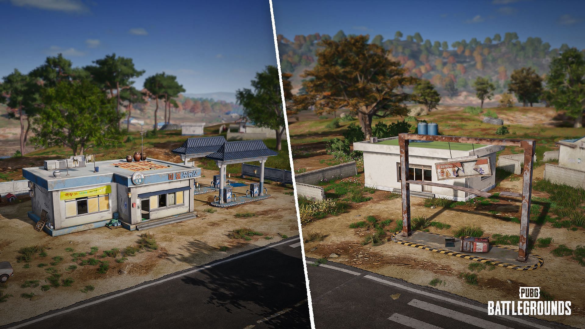 Taego Gas Station changes in PUBG PC Update 34.1 (Image via Krafton)